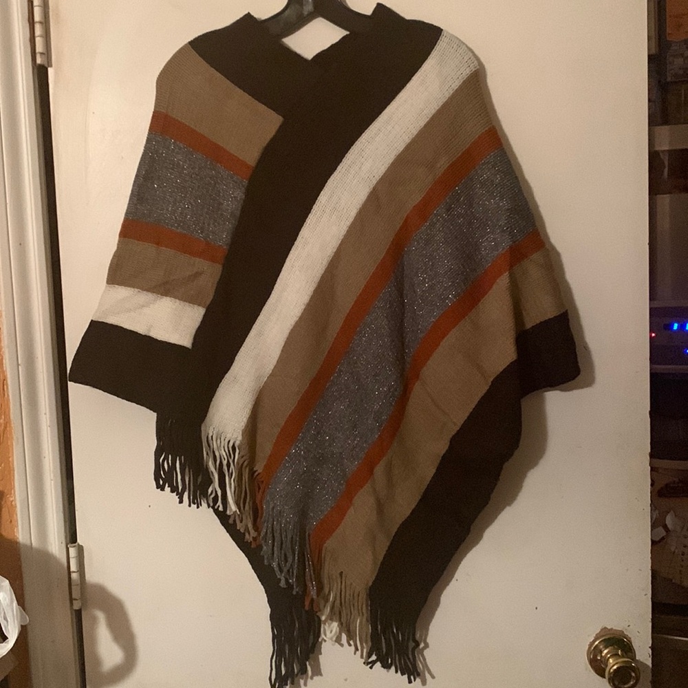 New Multicolored Sweater Poncho!